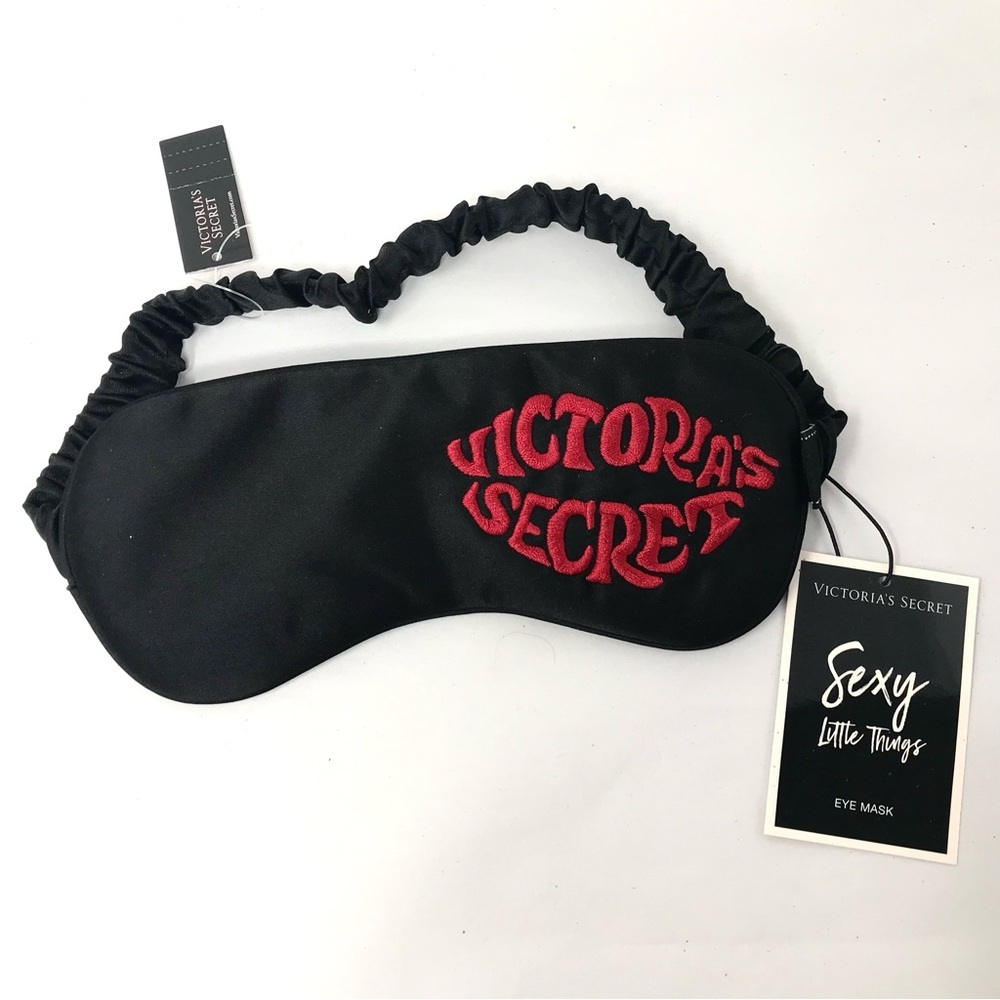 Vintage Y2K Victoria's Secret Sexy Little Things Sleep Mask Black Satin NOS NWT